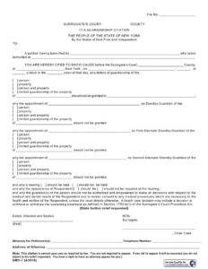 17 A Guardianship Citation Guardianship New York Surrogate