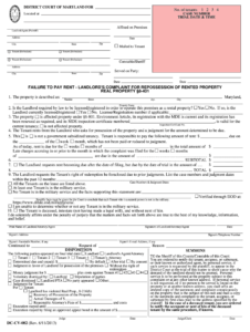 2013 Form MD DC CV 082 Fill Online Printable Fillable Blank PdfFiller