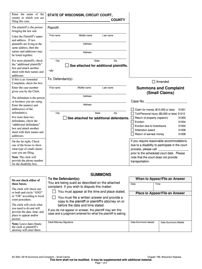 2018 2021 Form WI SC 500I Fill Online Printable Fillable Blank 