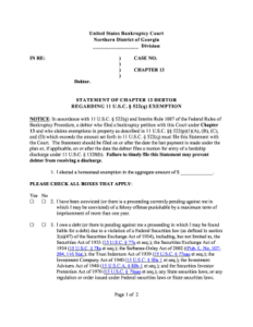 23 Printable Chapter 13 Bankruptcy Forms Templates Fillable Samples