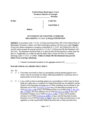 23 Printable Chapter 13 Bankruptcy Forms Templates Fillable Samples