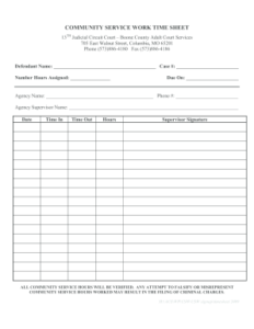 23 Printable Volunteer Hours Timesheet Forms And Templates Fillable