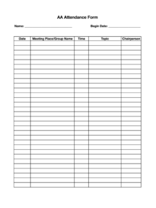 AA Attendance Form Fill And Sign Printable Template Online US Legal