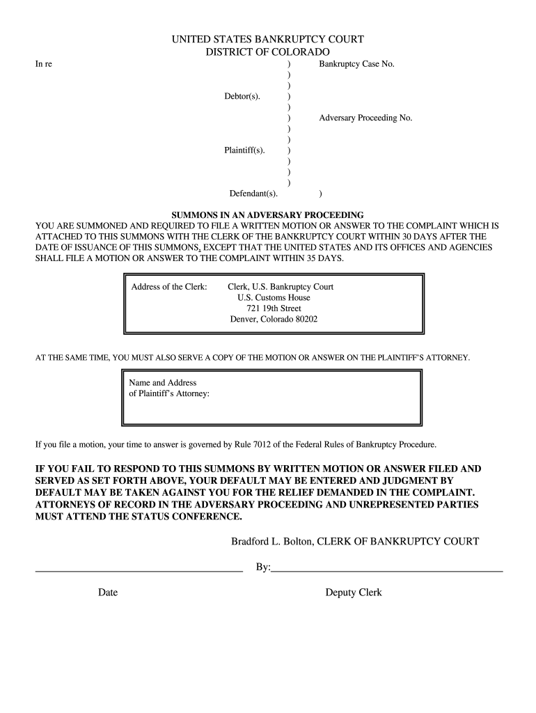 Adversary Proceeding Template Fill Out And Sign Printable PDF