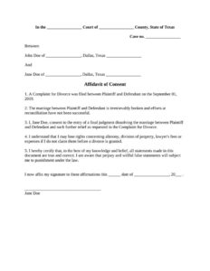 Affidavit Of Consent Texas Attorney Docs