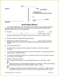 Affidavit Of Heirship Form Texas Form Resume Examples Nvq1P768kR