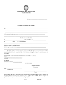 Allegheny County Subpoena Form Fill Online Printable Fillable