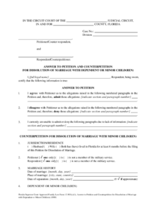 Answer To Petition Sample Fill Out And Sign Printable PDF Template