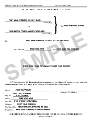 Appearance Form Cook County Editable Fillable Printable Templates 