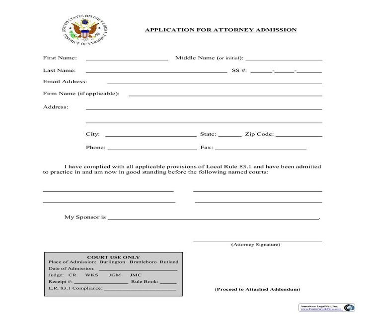 Application For Admission And Addendum Admissions Application Vermont