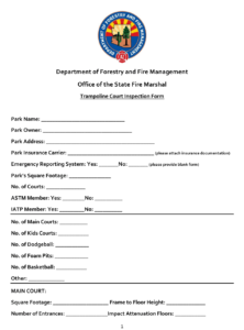 Arizona Trampoline Court Inspection Form Download Fillable PDF