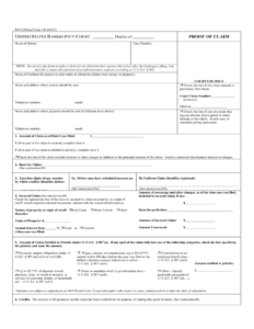 Bankruptcy Proof Of Claim Form Free Download