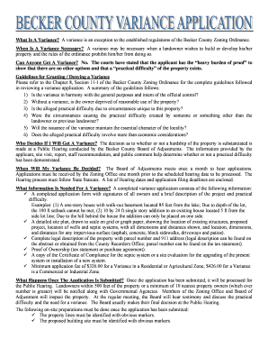 Becker County Variance Fill Online Printable Fillable Blank 
