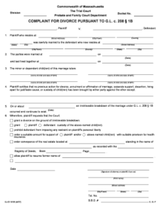 Bill Of Sale Form Massachusetts Complaint For Divorce Templates