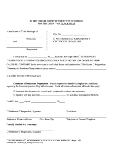 Bill Of Sale Form Oregon Affidavit In Support Of Motion For Payment Of