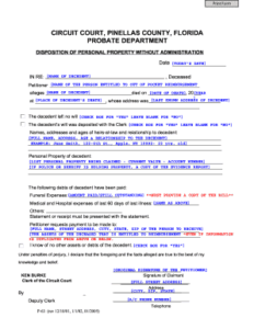 Bill Of Sale Form Petition For Probate Templates Fillable Printable