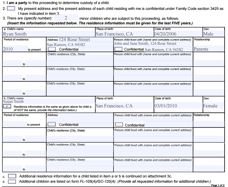 California Divorce Form FL 105 Cristin Lowe Law