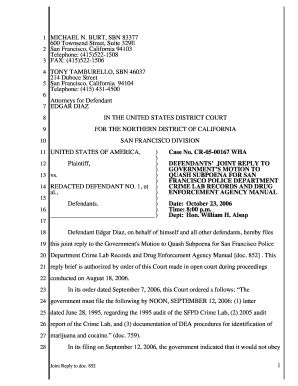 California Rules Of Court Motion To Quash Subpoena Fillable Form 