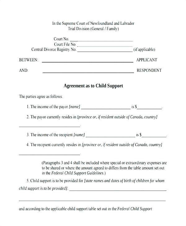 Child Support Agreement Form Child Support Supportive Cash Flow 