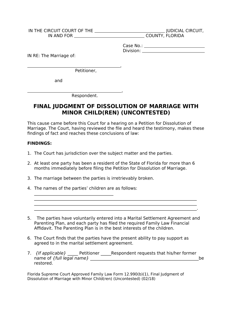 Clerk Of The Court Alachua County Dissolution Of Marriage Packet Doc 