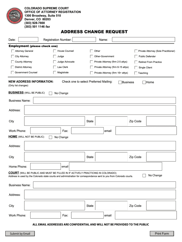 Colorado Address Form Fill Online Printable Fillable Blank PdfFiller