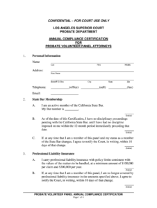 Confidential For Court Use Only Los Angeles Superior Court Fill Out