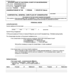 Confidential General Care Plan Of Conservatee Form Superior Court Of