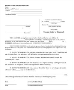 Consent Order Forms 11 Free Word PDF Format Download Free