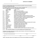 County Of San Bernardino Certificate Of Assignment 1994 Form Fill Out