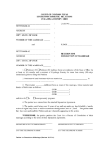 Cuyahoga County Dissolution Of Marriage Forms Fill Online Printable