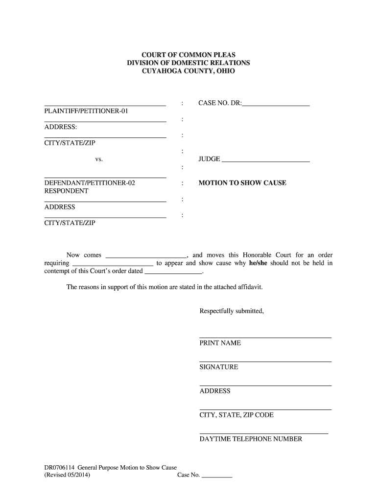 Cuyahoga County Domestic Relations Court Fill Out And Sign Printable 