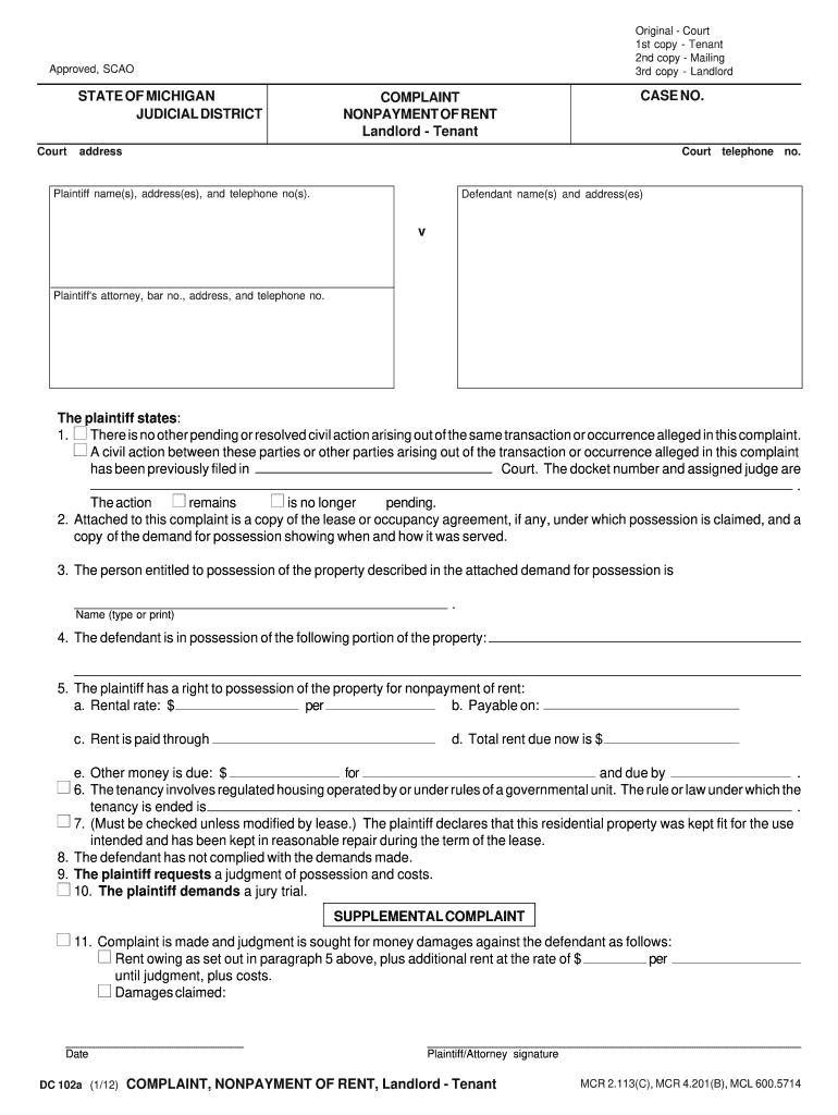 Dc 102a Fill Out And Sign Printable PDF Template SignNow