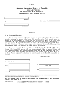 Dc Superior Court Forms Fill Online Printable Fillable Blank