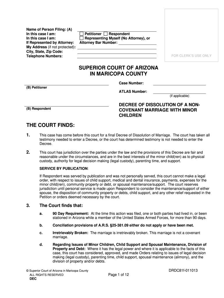 Decree Of Dissolution Of Marriage Fill Out And Sign Printable PDF 
