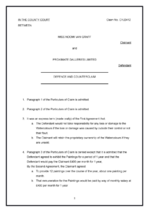 Defence And Counterclaim IN THE COUNTY COURT Claim No CYJ BETWEEN