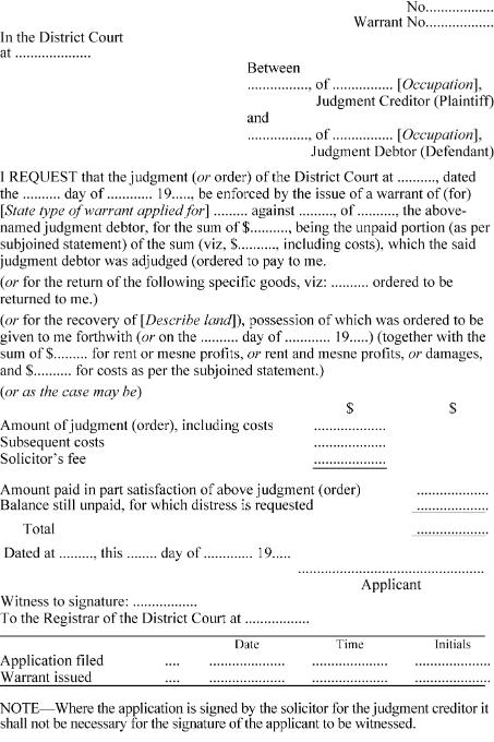 District Courts Rules 1992 SR 1992 109 as At 01 November 2009 