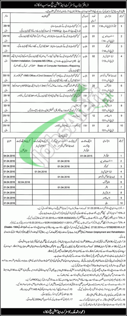 District Session Court Okara Jobs 2016 For Stenographer Data Entry 