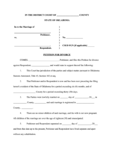 Divorce In Oklahoma Fill Online Printable Fillable Blank PdfFiller