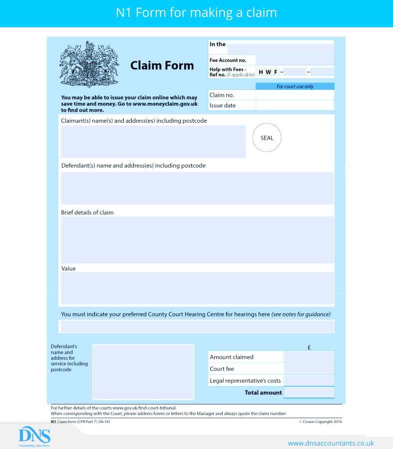 Download And Fill Form N1 For Making A Claim DNS Accountants