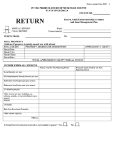 Editable Georgia Probate Court Annual Return Form Fill Out Print