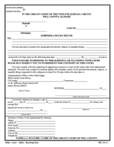 Editable Illinois Subpoena Rules Fill Print Download Electronic