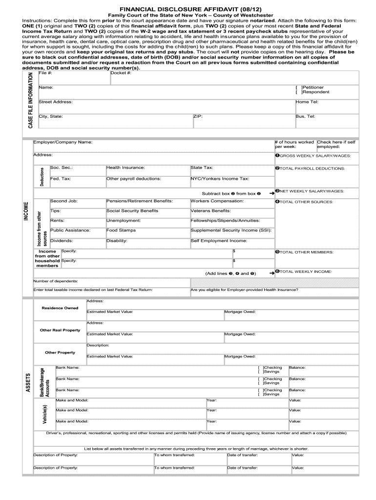 Family Court Affidavit Fill Online Printable Fillable Blank 