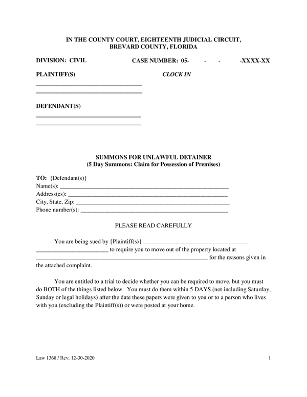 Fill Free Fillable Brevard County Clerk Florida PDF Forms