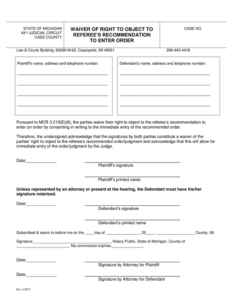 Fill Free Fillable Cass County Michigan Courts PDF Forms