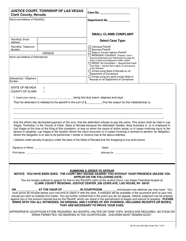 Fill Free Fillable Civil Law Self Help Center PDF Forms