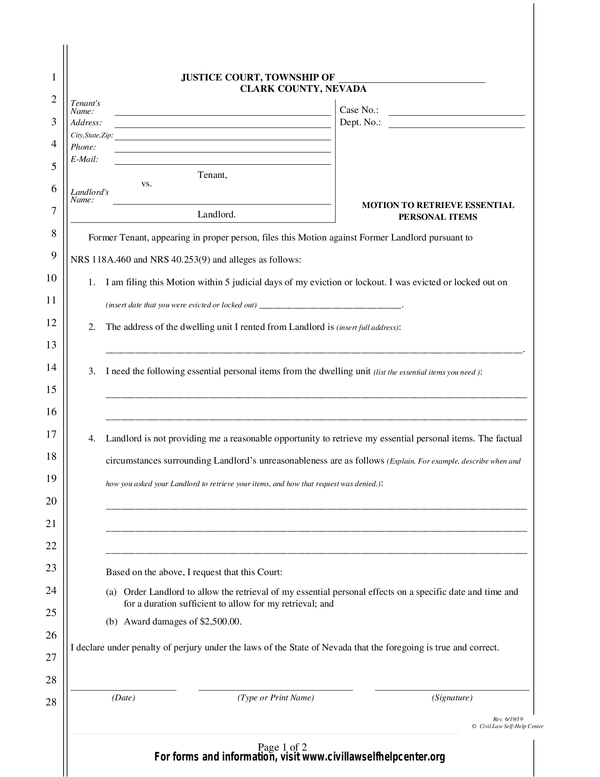 Fill Free Fillable Civil Law Self Help Center PDF Forms