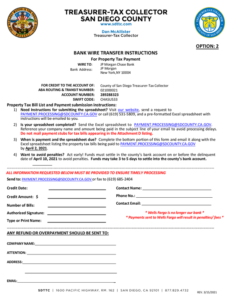 Fill Free Fillable San Diego County Treasurer Tax Collector PDF Forms