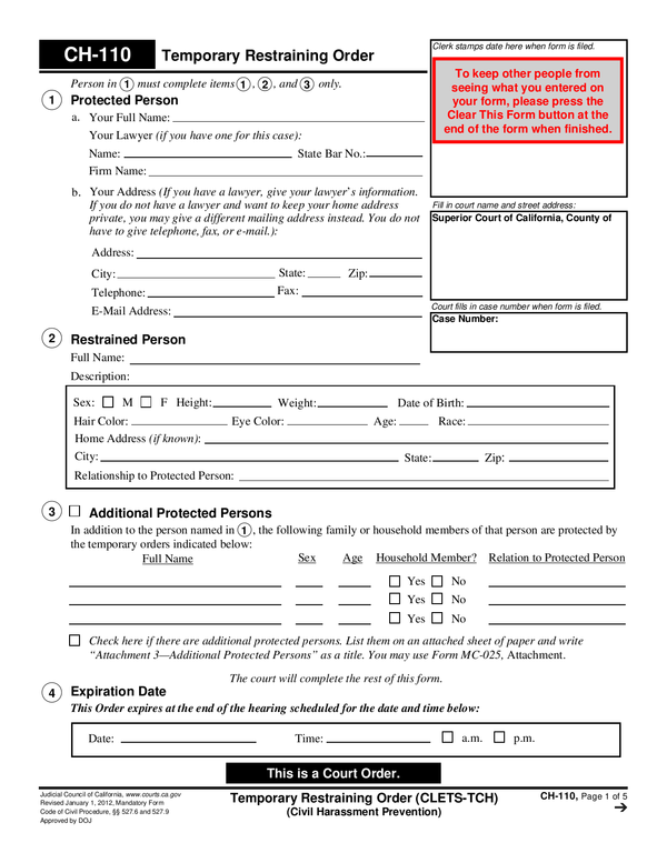 Fill Free Fillable Superior Court Of California County Of San 