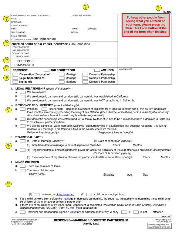 Fill Free Fillable Superior Court Of California PDF Forms