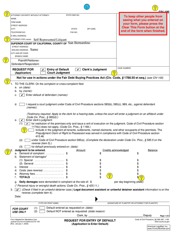 Fill Free Fillable Superior Court Of California PDF Forms